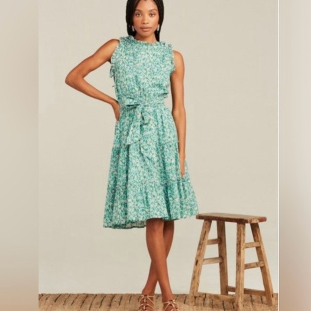 Roller Rabbit Cerro Naoki Dress Light Blue Sz L